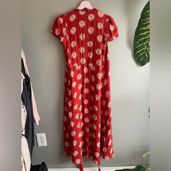 Madewell Red Dress with White Floral Design - Picture 8 of 10